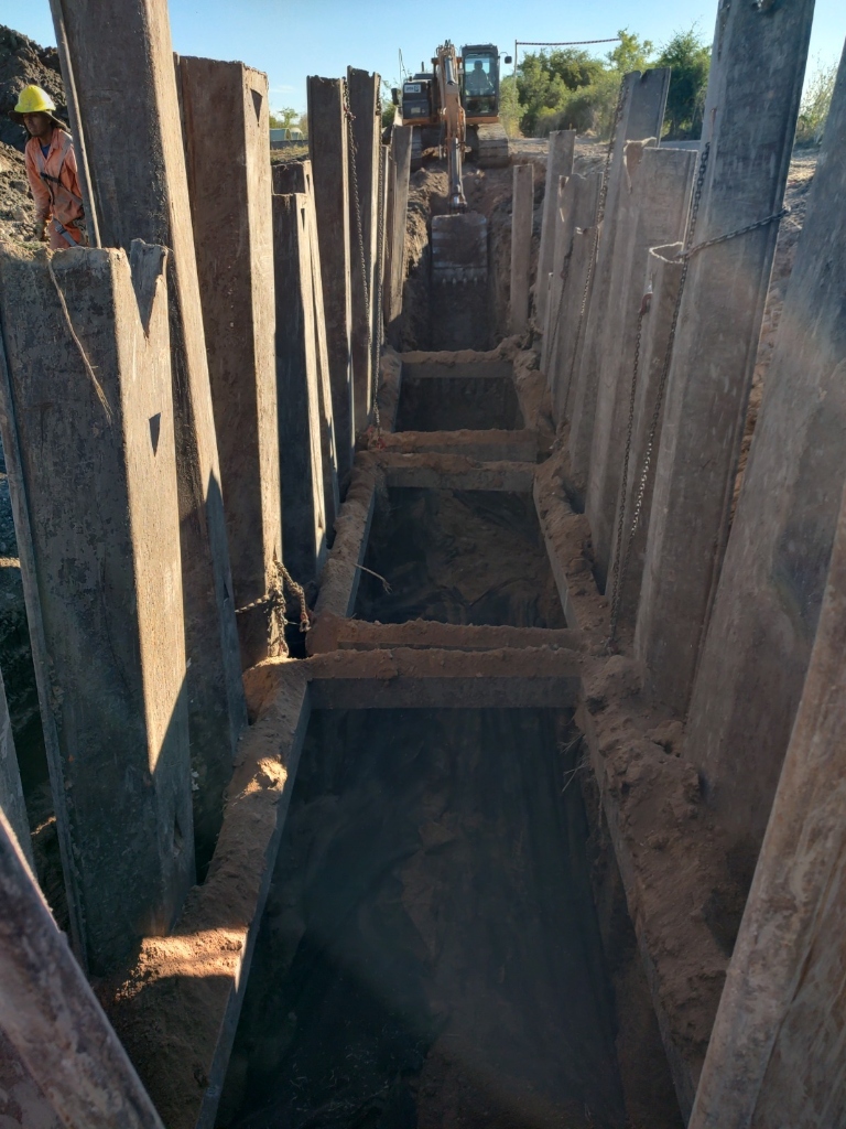 Excavación y tendido de infraestructura pluvial por BYV Construcciones